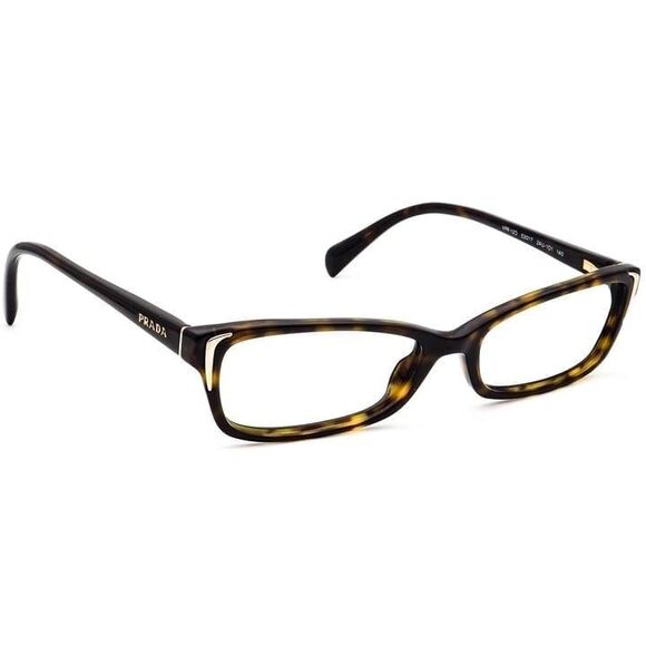 Prada Eyeglasses Rectangle Embellished Dark Tortoise Frames - Picture 1 of 12